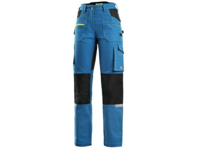 CXS STRETCH dámské Kalhoty pracovní do pasu středně modrá/černá 46