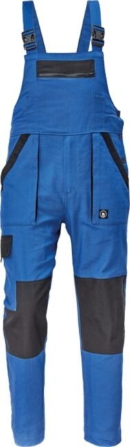 Cerva MAX NEO Kalhoty pracovní s laclem středně modrá/černá 64