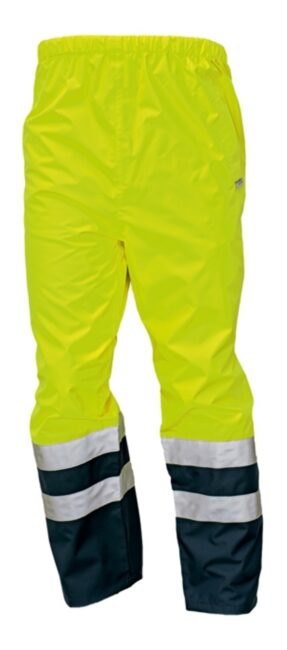 Cerva EPPING NEW Kalhoty pracovní do pasu reflexní nepromokavé žlutá/modrá  S