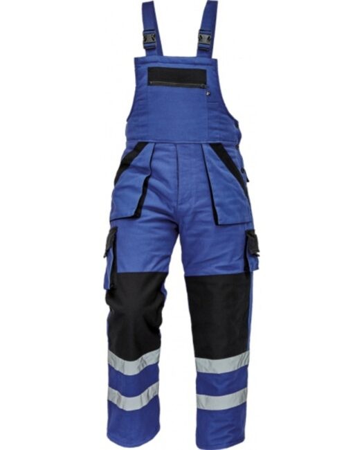 Cerva MAX WINTER RFLX Kalhoty pracovní s laclem zimní modrá/černá 46