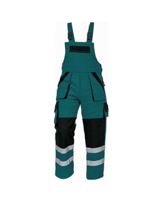 Cerva MAX WINTER RFLX Kalhoty pracovní s laclem zimní zelená/černá 52