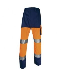DeltaPlus PHPA2 Kalhoty do pasu reflexní oranžová/námořnická modrá M