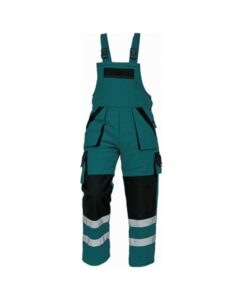 Cerva MAX WINTER RFLX Kalhoty pracovní s laclem zimní zelená/černá 56