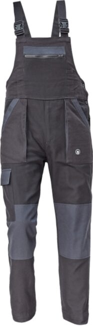 Cerva MAX NEO Kalhoty pracovní s laclem černá/šedá 64