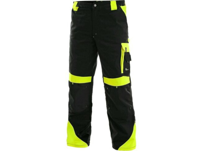 CXS SIRIUS BRIGHTON pánské Kalhoty pracovní do pasu zimní černá/žlutá 52-54