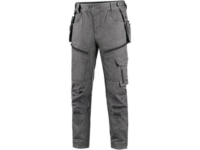 CXS LEONIS pánské Kalhoty pracovní do pasu šedá/černá  52