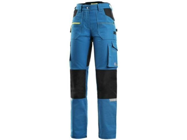 CXS STRETCH dámské Kalhoty pracovní do pasu středně modrá/černá 38