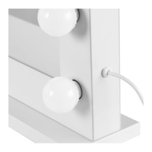 B-zboží Hollywoodské zrcadlo - bílé - 10 LED diod - hranaté- reproduktor
