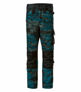 MALFINI VERTEX CAMO pánské Kalhoty do pasu pracovní camouflage modrá 194 48