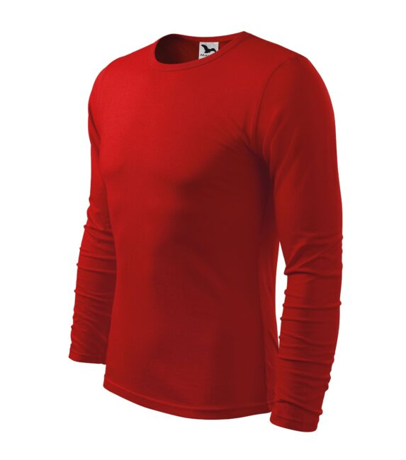 MALFINI FIT-T LONG SLEEVE pánské dlouhý rukáv Tričko červená  M