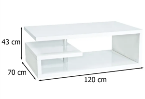 Signal Konferenční stolek TIERRA bílý lak 120x70x43