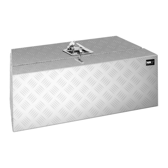 Hliníkový box rýhovaný plech 75 x 25 x 40 cm 75 l uzamykatelný rovný - Hliníkové kufříky na nářadí MSW