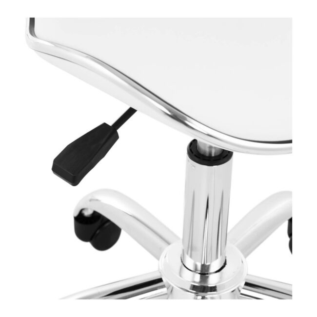 Otočná židle s opěradlem 680–820 mm 150 kg Bílá - Taburety na kolečkách physa