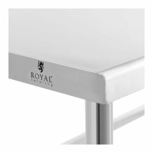 Pracovní stůl z ušlechtilé oceli 120 x 90 cm lem nosnost 95 kg - Pracovní stoly Royal Catering