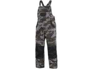 CXS CAMO dětské Kalhoty s laclem camouflage zelená 110