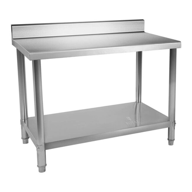 Pracovní stůl z ušlechtilé oceli 100 x 60 cm s lemem - Pracovní stoly Royal Catering