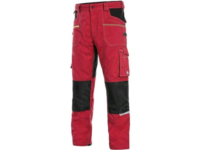 CXS STRETCH pánské Kalhoty pracovní do pasu červená/černá  58