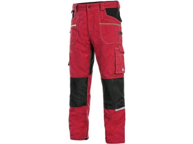CXS STRETCH pánské Kalhoty pracovní do pasu červená/černá  56