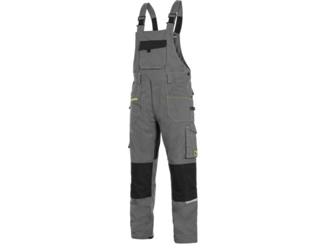 CXS STRETCH pánské Kalhoty pracovní s laclem šedá/černá  64