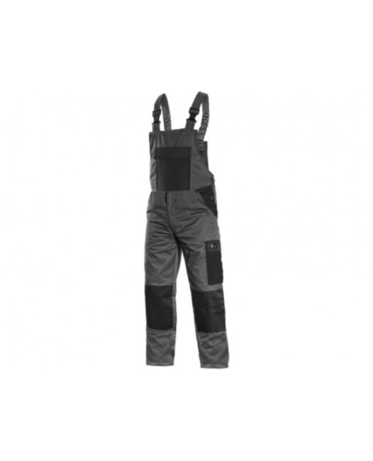 CXS PHOENIX CRONOS pánské Kalhoty pracovní s laclem šedá/černá  52