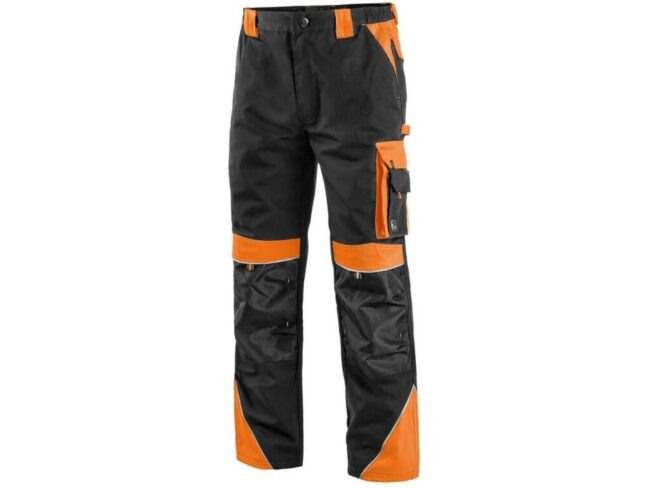 CXS SIRIUS BRIGHTON pánské Kalhoty pracovní do pasu černá/oranžová  60