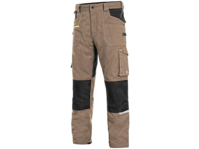 CXS STRETCH pánské Kalhoty pracovní do pasu béžová/černá  52