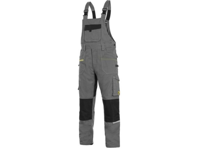 CXS STRETCH pánské Kalhoty pracovní s laclem šedá/černá  48