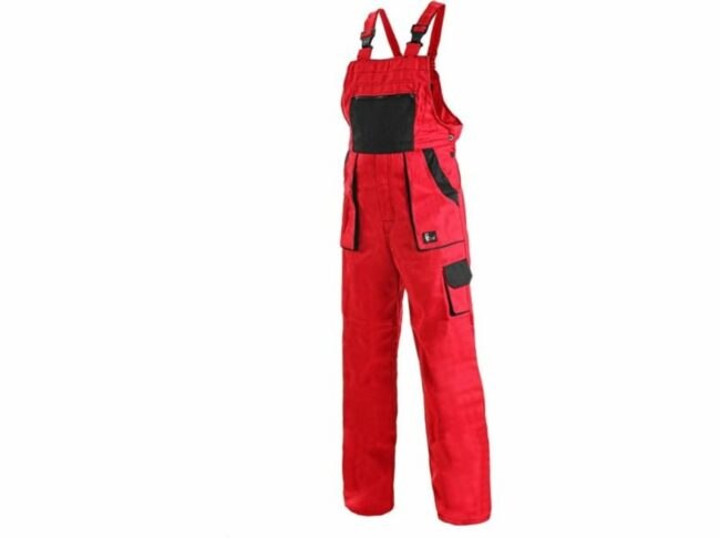 CXS LUX SABINA dámské  Kalhoty pracovní s laclem červená/černá  48