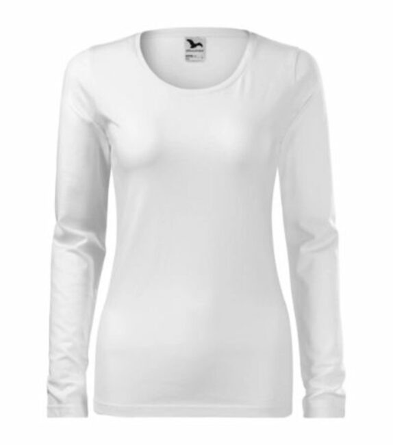 MALFINI SLIM dámské dlouhý rukáv Tričko bílá  XL