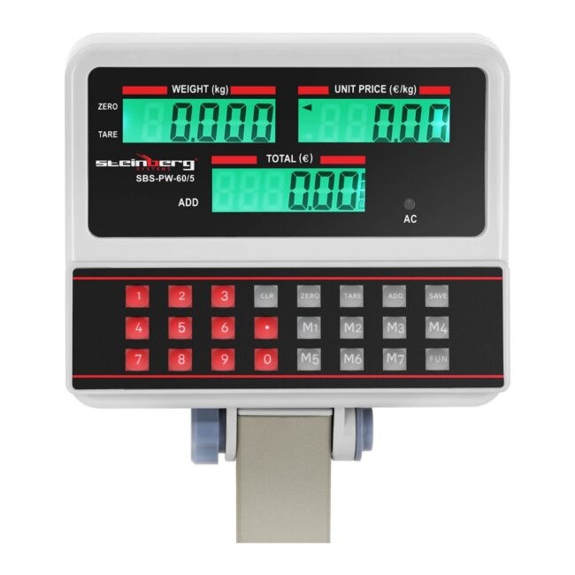 Obchodní váha bez certifikace 100 kg / 10 g bílá -LCD - Obchodní váhy Steinberg Systems